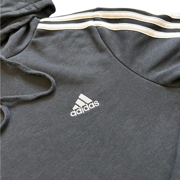 Adidas women’s Essentials 3- stripes French Terry Cropped hoodie black size M - Picture 3 of 11